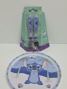 Disney Stitch Dining Set - Light Purple and Blue
